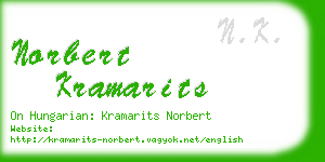 norbert kramarits business card